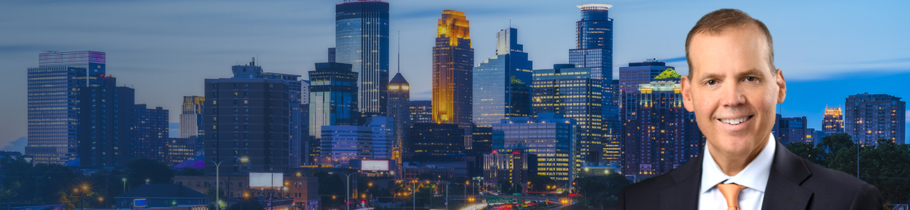 Attorney Mark Arneson and the Minneapolis Cty Skyline